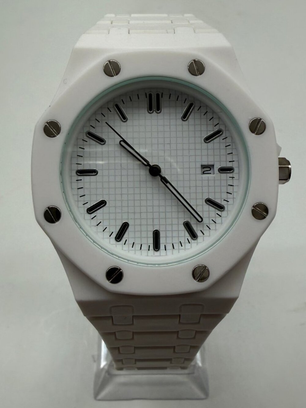 Lorinco AP-RP Men's Unisex White 43mm Quartz Day Date Watch NEW NO BOX